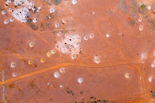 Coober Pedy opal mining aerial view photo