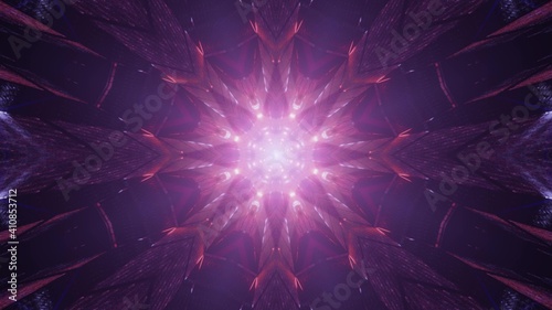 3D illustration of shimmering purple crystal