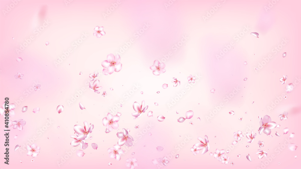 Nice Sakura Blossom Isolated Vector. Feminine Flying 3d Petals Wedding Design. Japanese Nature Flowers Illustration. Valentine, Mother's Day Spring Nice Sakura Blossom Isolated on Rose Nice Sakura Blossom Isolated Vector. Feminine Flying 3d Petals Wedding Design. Japanese Nature Flowers Illustration. Valentine, Mother's Day Spring Nice Sakura Blossom Isolated on Rose