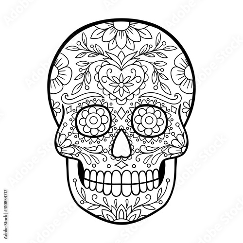 Day of The Dead sugar skull tattoo