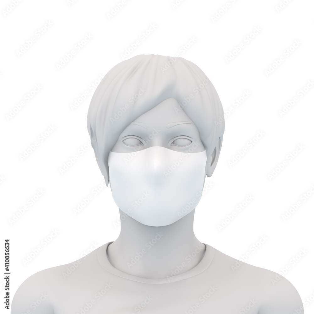 Woman Wear Face Mask, Surgical Mask