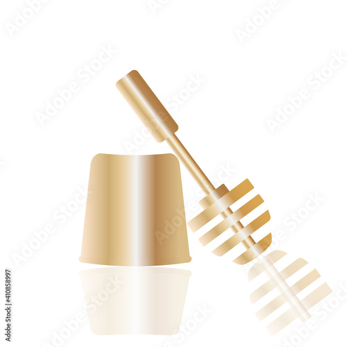 Golden toilet brush.  Political symbol of the opposition in Russia.  photo