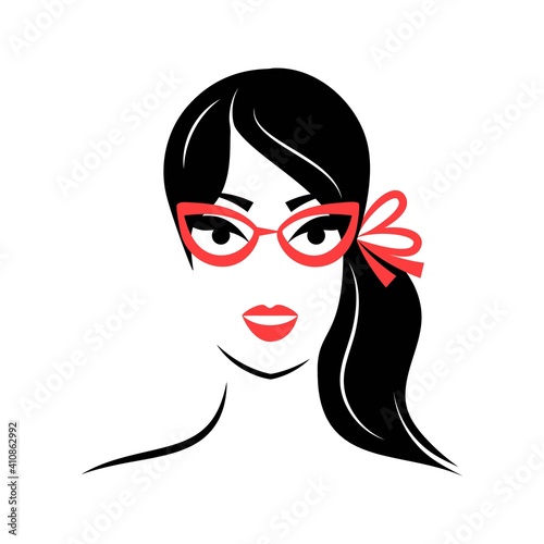 woman with glasses