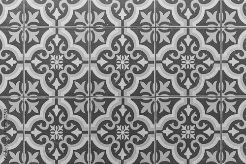 Traditional chinese pattern floor tiles texture and seamless background
