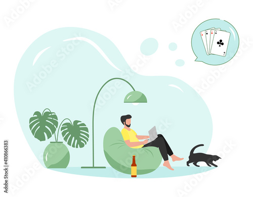 Relaxing at home People Playing cards Online Game