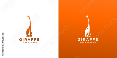 giraffe logo icon design vector