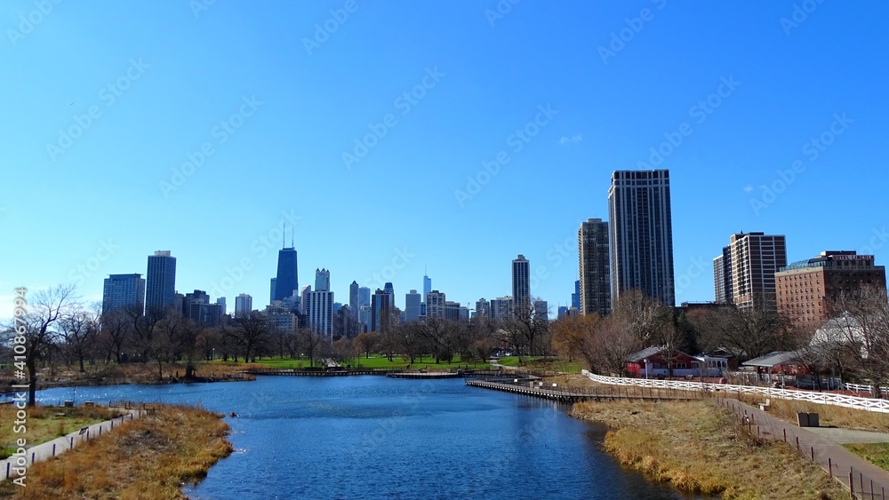 Naklejka premium North America, USA, Illinois, city of Chicago 