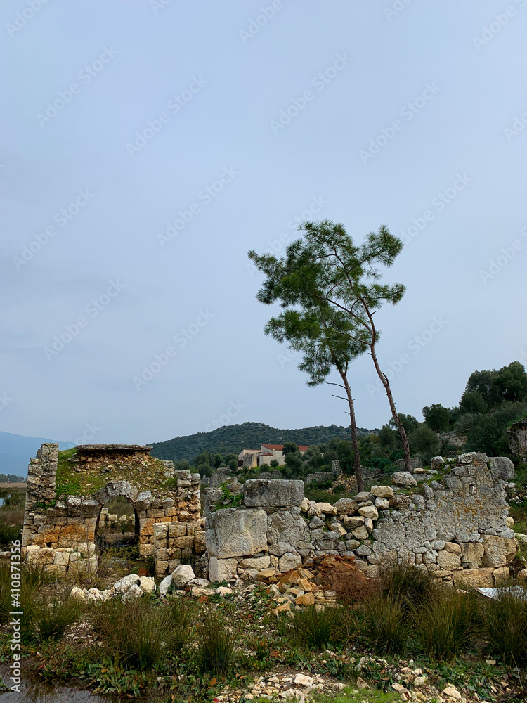 Antique town ruins, old antique greek ruins Antique town ruins, old antique greek ruins