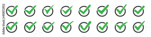 Set of check marks or ticks icons