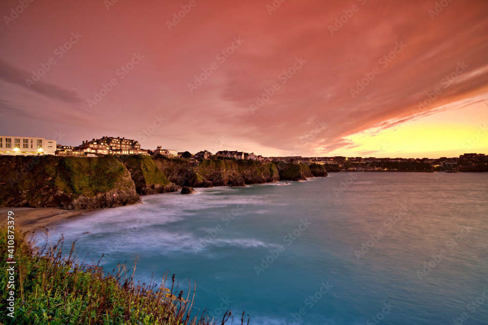 Sunset in Newquay.