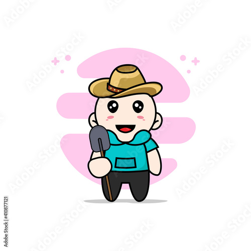 Cute kids character wearing breeder costume.