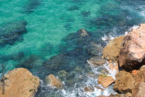 Clear transparent waters in mediterranean sea