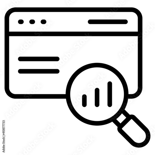 Icon of statistical analysis, outline design