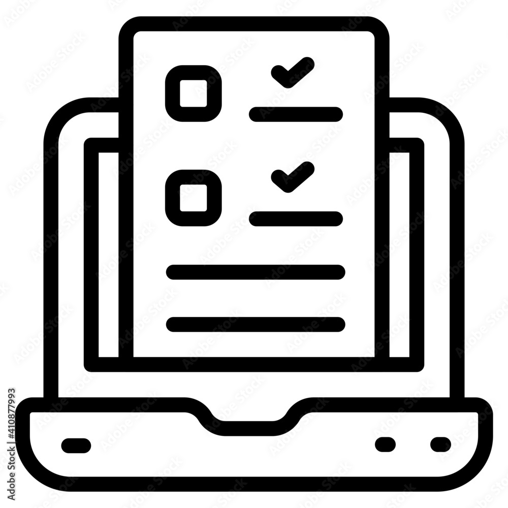 Icon of online list, linear design Icon of online list, linear design