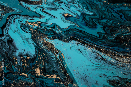 Blue lagoon - ABSTRACT ART. Beautiful marble effect. Luxury and natural.