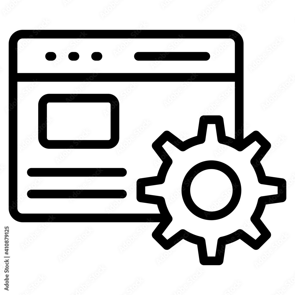 Gear on web page, concept of web setting icon Gear on web page, concept of web setting icon