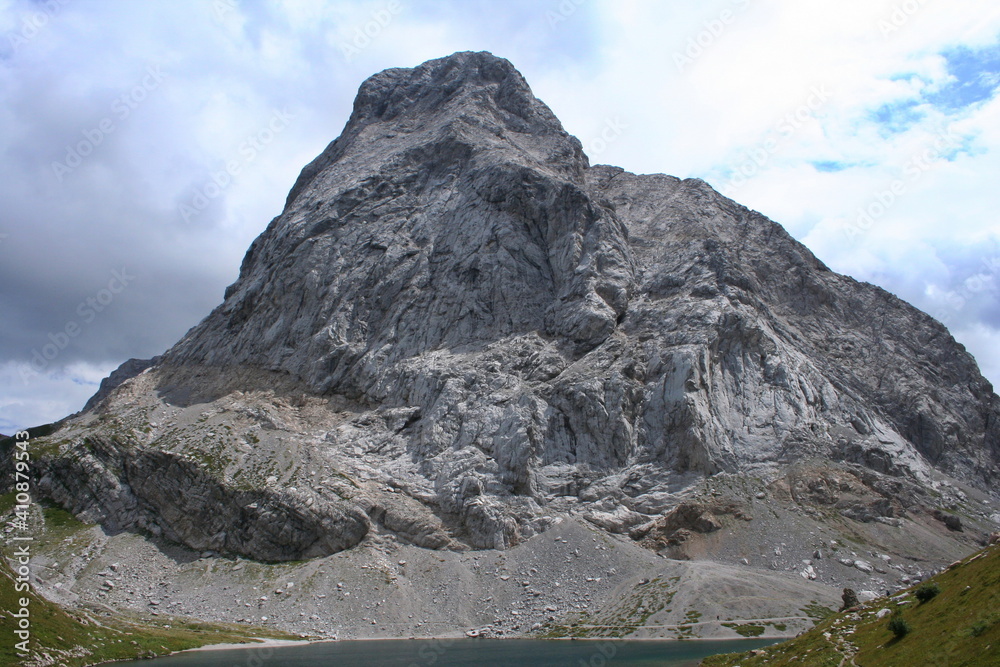 The hiking track to Wolayer lake in Carinthia, Austria, Europe
