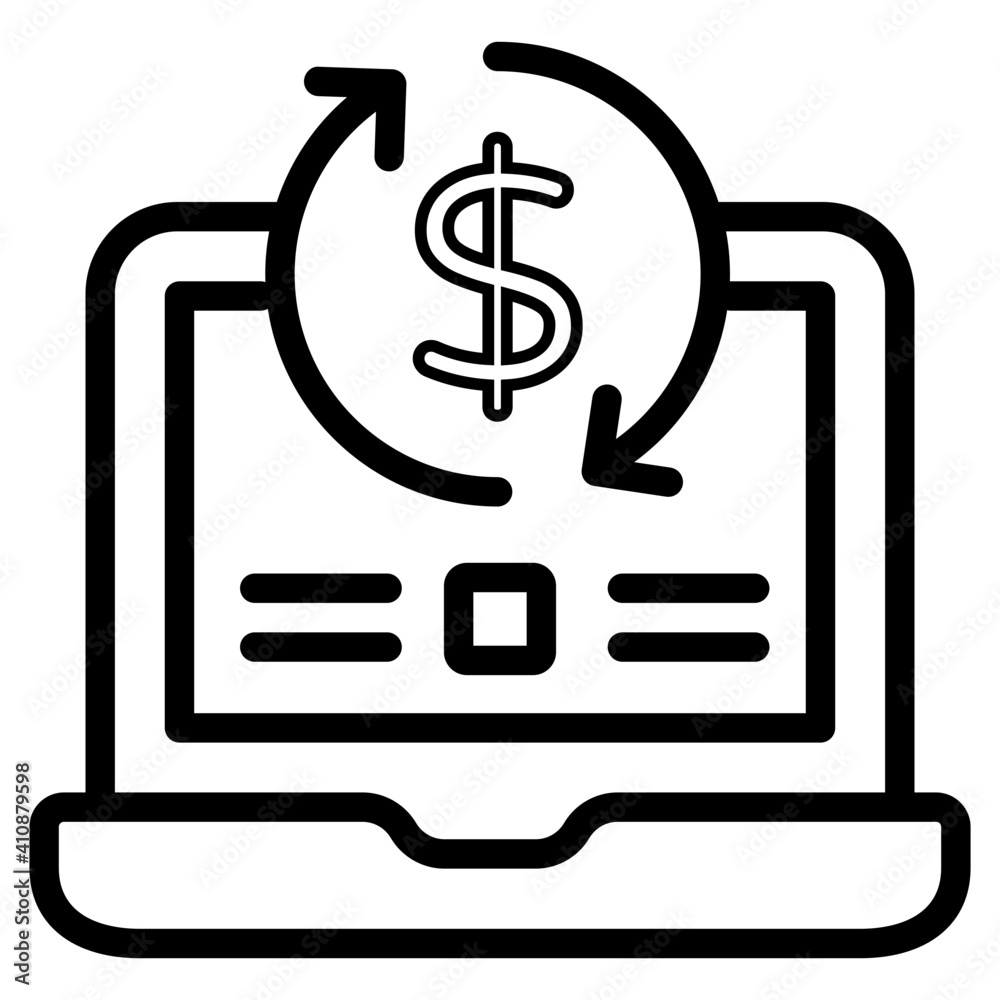 Dollar with reversible arrows, money flow icon Dollar with reversible arrows, money flow icon