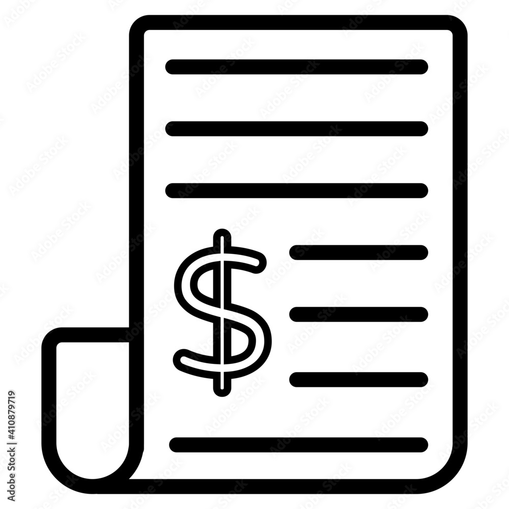 Business document icon in modern style Business document icon in modern style