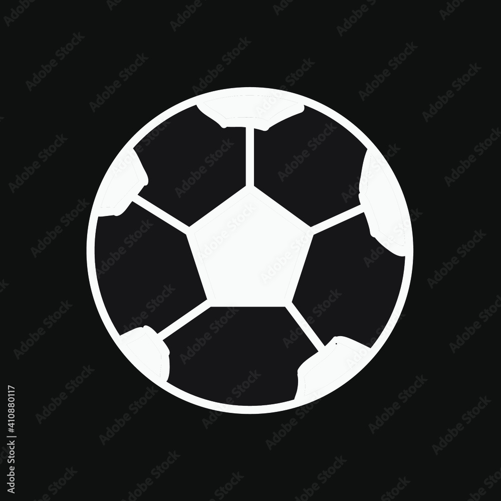 Obraz premium Illustration of black and white soccer ball in simple flat design. Good for soccer illustration, poster, banner.