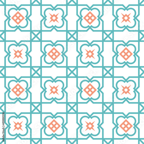 Moroccan decorative pattern for the background, tile,textiles, socks. It is assembled from modular parts. Vector. Seamless.