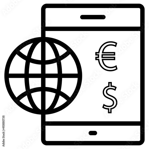 Icon of mobile investment, editable vector