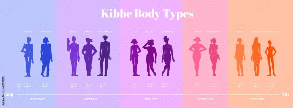 13 Kibbe body types Stock Vector