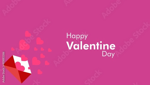 Happy Valentines Day typography poster pink background with love © BAGUS SATRIYA