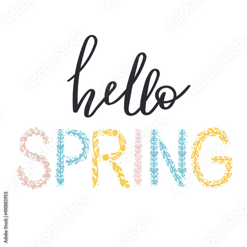 Hello spring text.