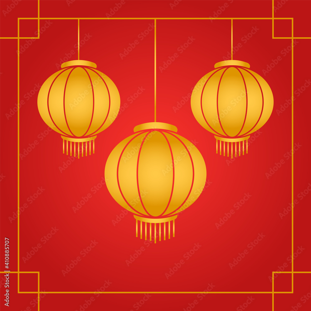 Stock vector illustration Happy Chinese New Year background, card, seamless. Chinese red paper lantern. lights. Chinese Happy New Year Traditional background. Design of holiday greeting card. EPS 10