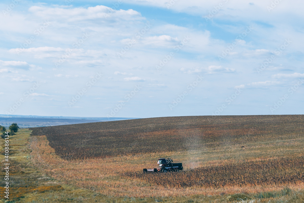 Fototapeta premium farmer and tractor