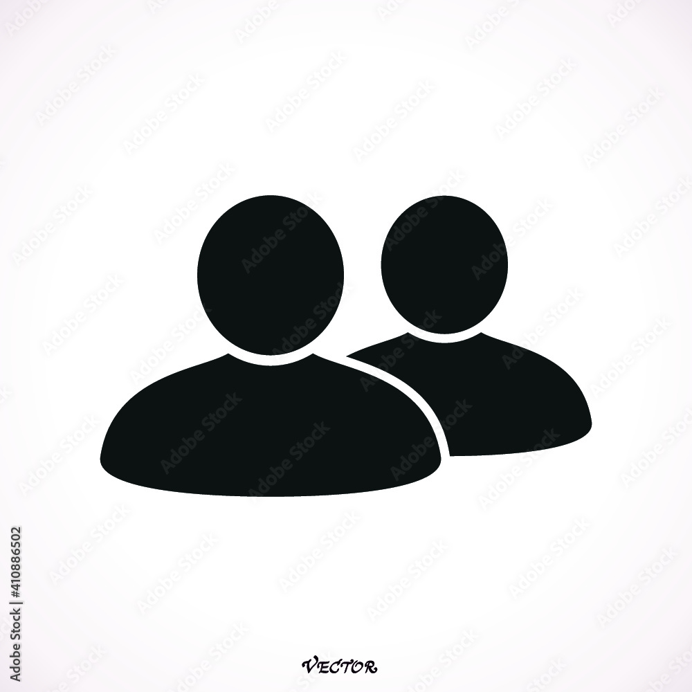 People Two Person Icon. Flat Style Vector Illustration People Two Person Icon. Flat Style Vector Illustration