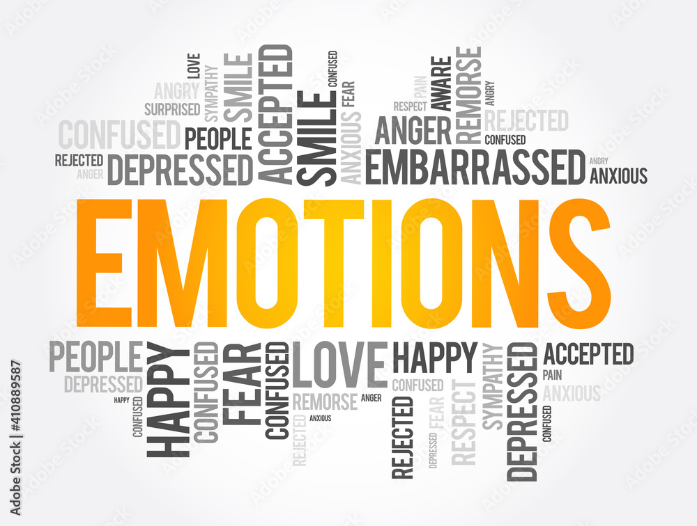 Fototapeta premium Emotions word cloud collage, social concept background
