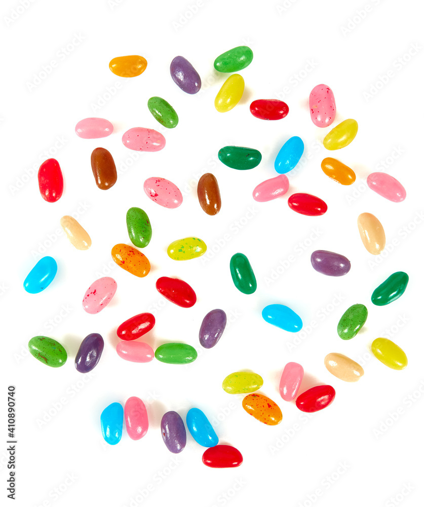 chewy jelly beans isolated on white background chewy jelly beans isolated on white background