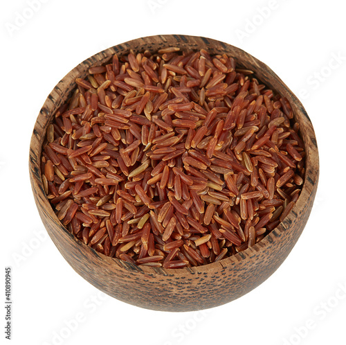 red rice isolated on white background