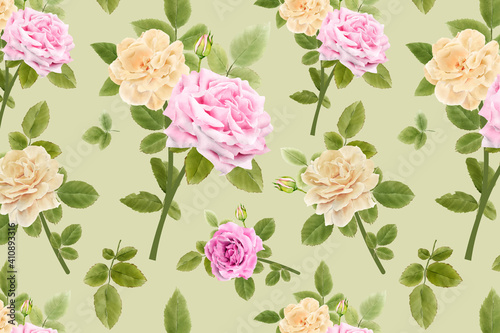 Blooming Floral seamless pattern