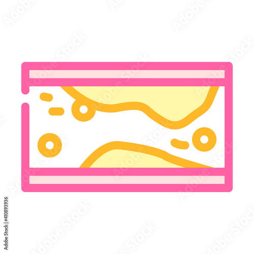 formation of cholesterol plaques in artery color icon vector illustration