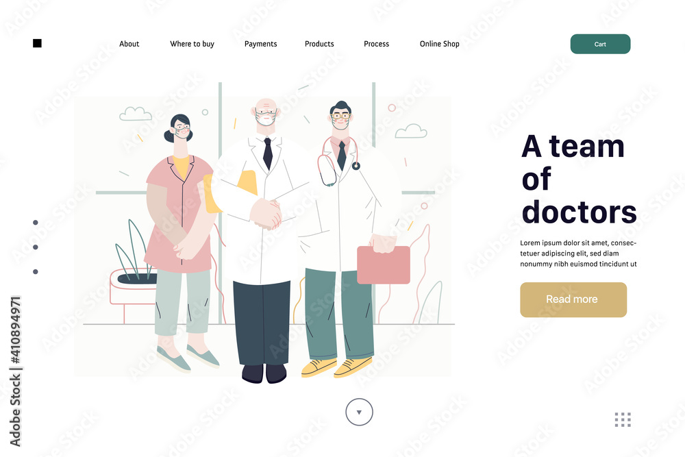 Medical insurance -medical guide -modern flat vector concept digital illustration - medical specialists standing together, team of doctors concept, medical office or laboratory Medical insurance -medical guide -modern flat vector concept digital illustration - medical specialists standing together, team of doctors concept, medical office or laboratory