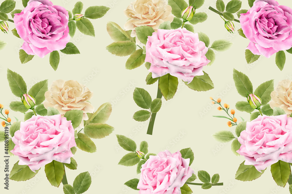 Blooming Floral seamless pattern