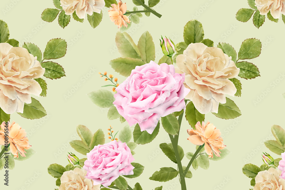 Blooming Floral seamless pattern