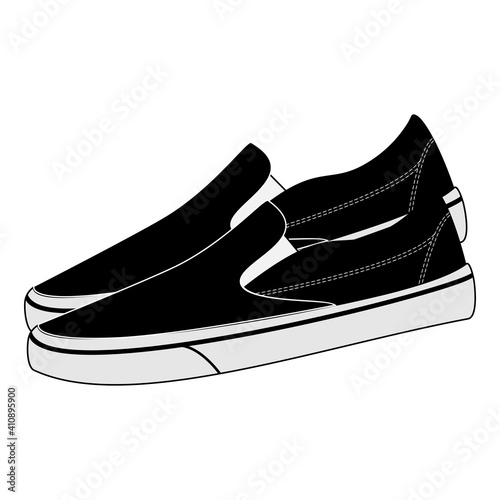 Casual slip on shoe icon, vector illustration