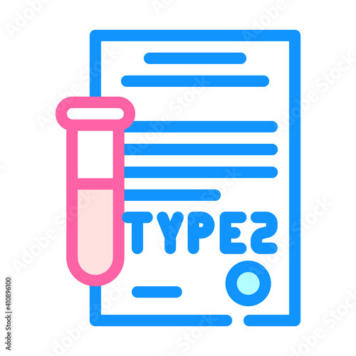 type 2 diabetes color icon vector illustration flat