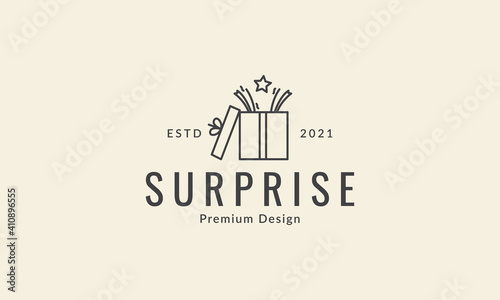 box gift birthday surprise lines logo vector icon symbol graphic design illustration
