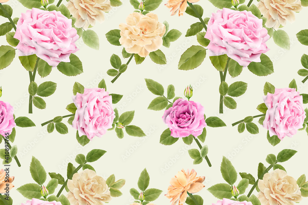 Blooming Floral seamless pattern