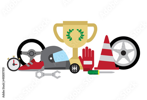 Motor sport equipment illustration