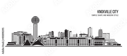 Cityscape Building Abstract Simple shape and modern style art Vector design - Knoxville city photo