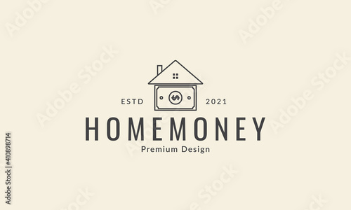 paper money with home lines  logo vector icon symbol graphic design illustration