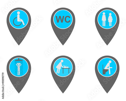 Free Download Pins mit Symbolen für Waschraum - GFXLoad