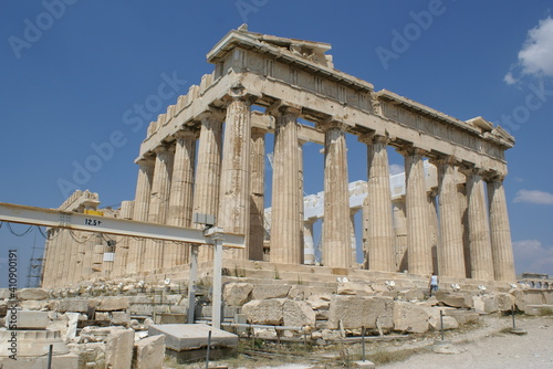 A view of the Parthenon in the Acropolis of Athens, Greece