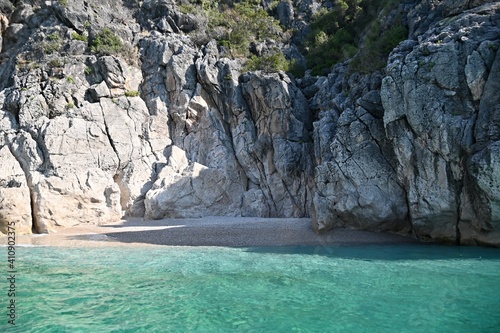  Adriatic Sea - coast of Albania near Vlore with white rocks © babetka